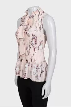 Pink pleated blouse