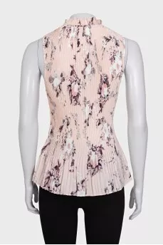 Pink pleated blouse