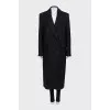 Straight wool coat with buttons