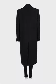 Straight wool coat with buttons