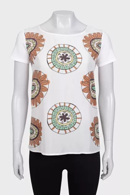 Straight T-shirt with front print