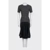 Polka dot dress with lace inserts
