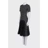 Polka dot dress with lace inserts