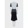 Polka dot dress with lace inserts
