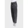 High-waisted, tapered jeans