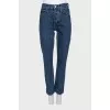 Blue straight-leg jeans