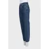 Blue straight-leg jeans