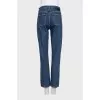 Blue straight-leg jeans