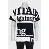 Black and white unisex printed T-shirt