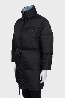 Straight down jacket with a zipper