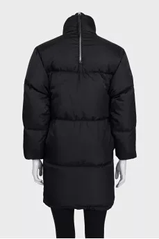 Straight down jacket with a zipper
