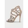 Animal print heeled sandals