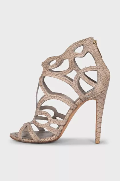 Animal print heeled sandals