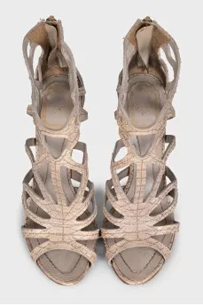 Animal print heeled sandals