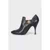 Cropped leather ankle boots with heels