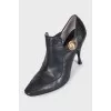 Cropped leather ankle boots with heels