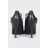 Cropped leather ankle boots with heels
