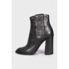 Black boots with metallic rhinestones