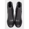 Black boots with metallic rhinestones