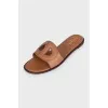 Dior D-Club brown leather slides