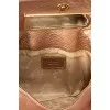 Gold-colored leather cosmetic bag