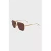Gold-color thin-frame sunglasses