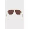 Gold-color thin-frame sunglasses