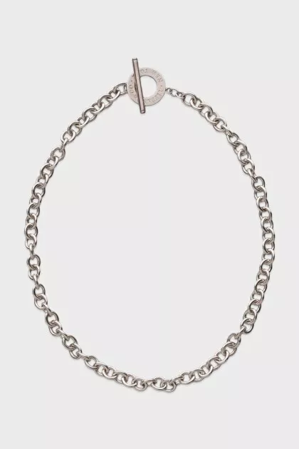 Silver necklace with accent clasp