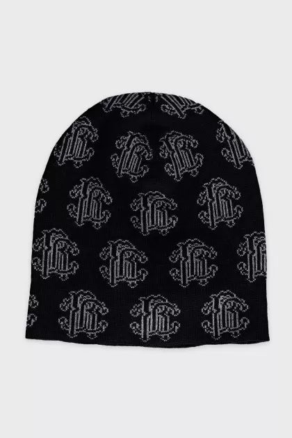 Men's signature printed wool hat with tag