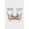 Crystal-embellished heeled slingbacks