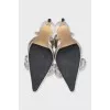 Crystal-embellished heeled slingbacks