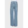 Голубые джинсы wide leg fit с фирменным тиснением