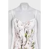 White floral print dress with straps