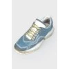 Men's sneakers combined from leather and suede