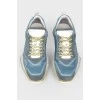 Men's sneakers combined from leather and suede