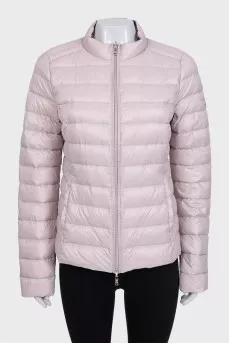 Reversible down jacket with tag