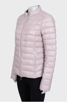 Reversible down jacket with tag