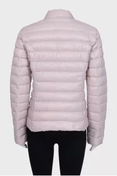 Reversible down jacket with tag