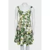 Fitted sundress with a green print