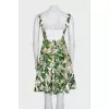 Fitted sundress with a green print