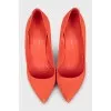 Orange suede shoes