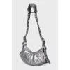 Le Cagole Silver Leather Bag