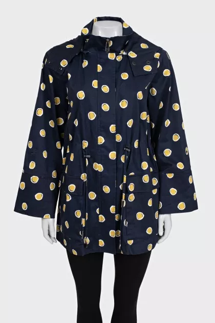 Fitted jacket with polka dot print
