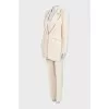 Beige suit with trousers, top and jacket