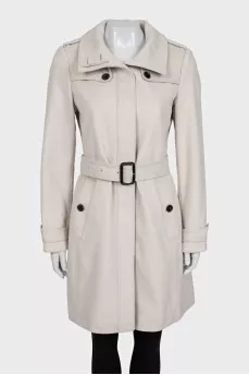 Beige wool and cashmere coat