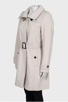 Beige wool and cashmere coat