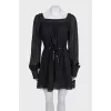 Black dress with tie waist