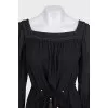 Black dress with tie waist
