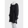 Black dress with tie waist