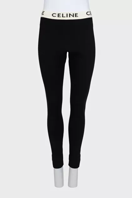 Black leggings with signature print